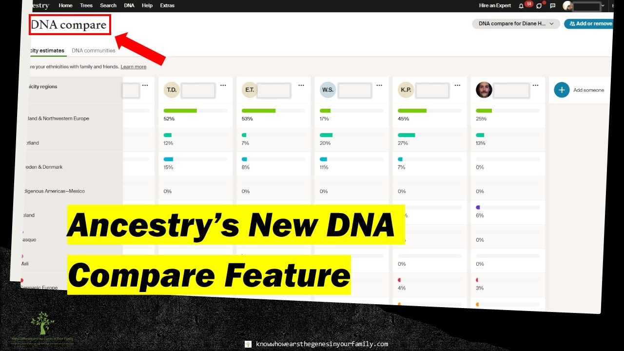 Ancestry Features, Genetic Genealogy Tools, Ancestry DNA Compare Tool, DNA Ethnicity Tools