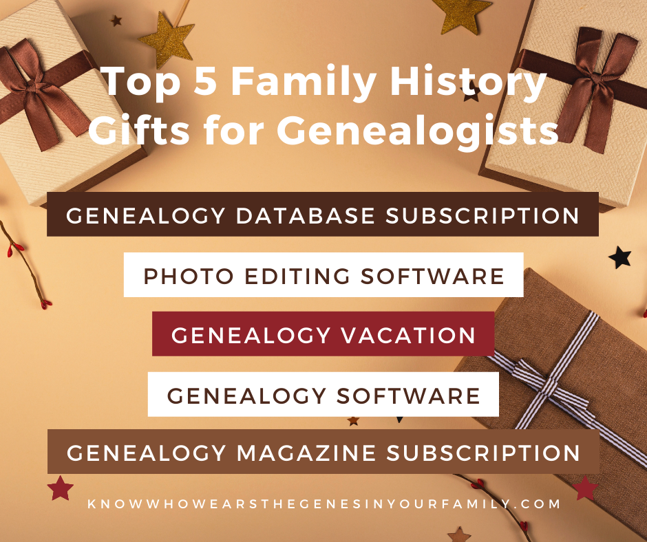 Top Family History Gifts for Genealogists, Best Genealogy Gifts, Best Gifts for Family Historians, Best Genealogist Gifts, Genealogy Database Subscriptions, Photo Editing Sofware for Genealogy, Genealogy Software, Genealogy Magazine Subscriptionse  