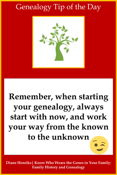 Genealogy Tip of the Day Start With Now and Work From Known to Unknown