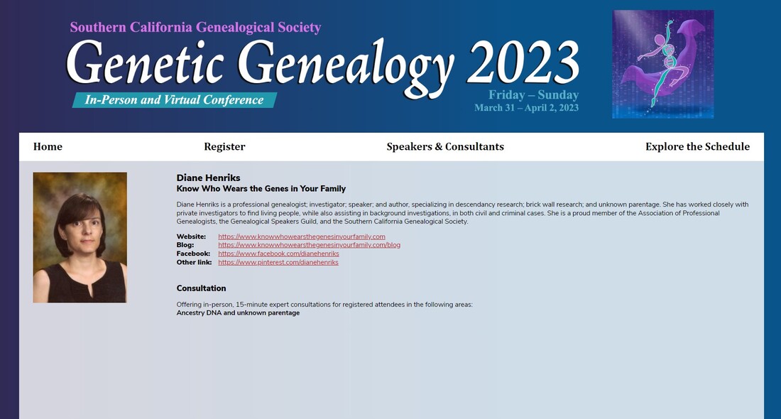 Diane Henriks, Genetic Genealogy Consulting, AncestryDNA, Unknown Parentage, Genealogy + DNA, Professional Genealogist