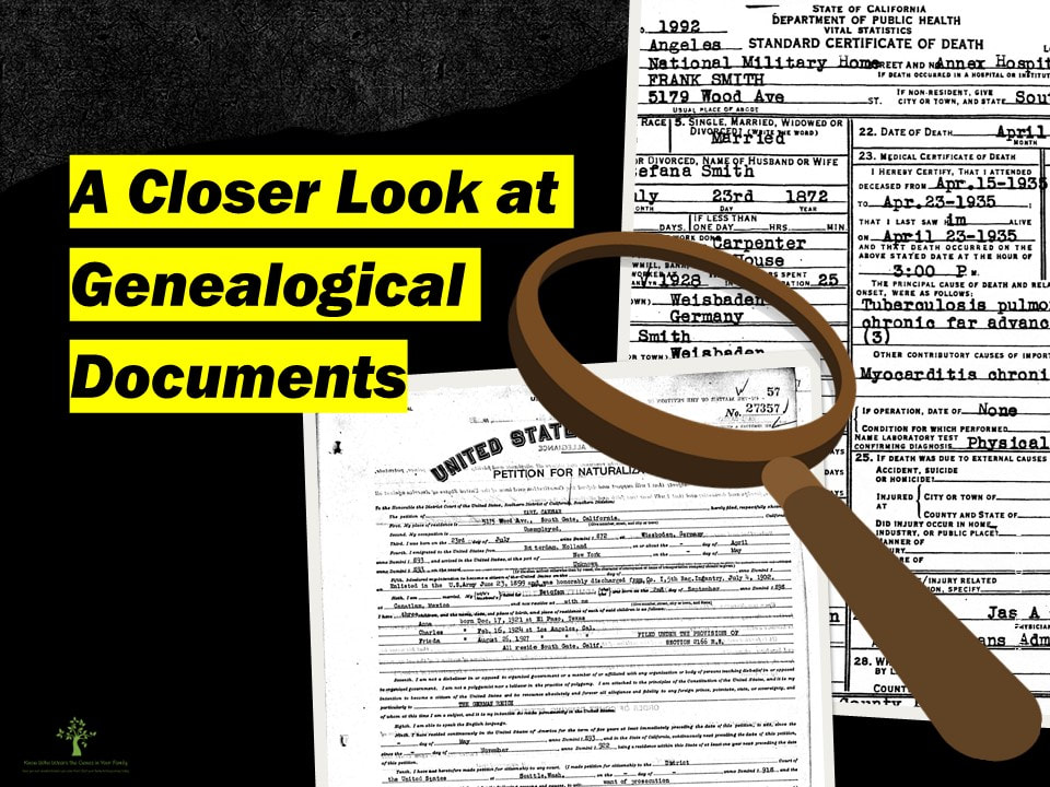 A Closer Look at Genealogical Documents, Genealogy Presentation