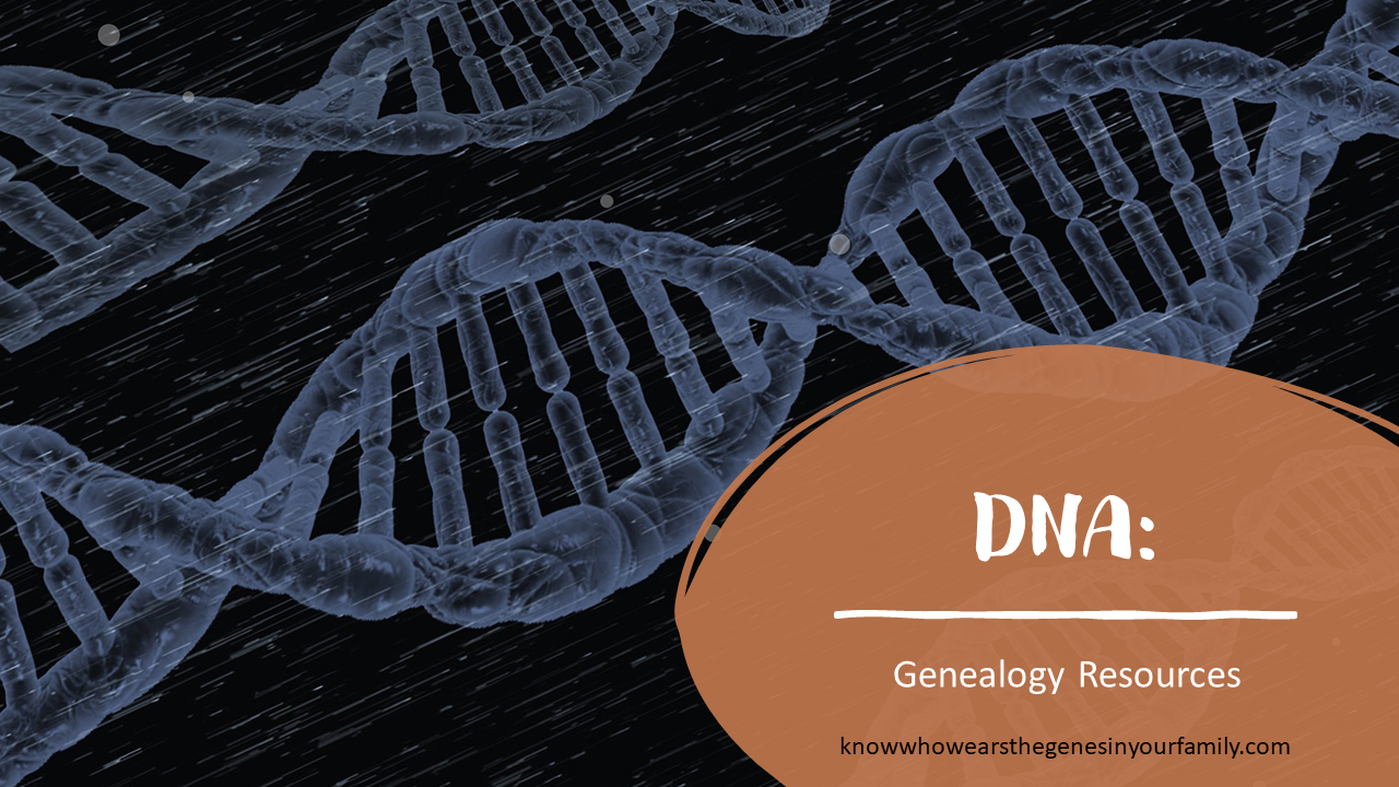 Genealogy Resources for DNA Research, Blue DNA Strands with Text