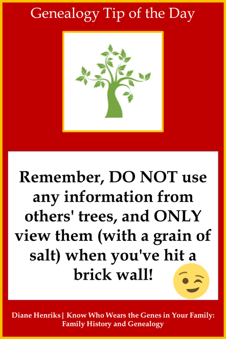 Genealogy Tip of the Day View Other Trees With Grain of Salt