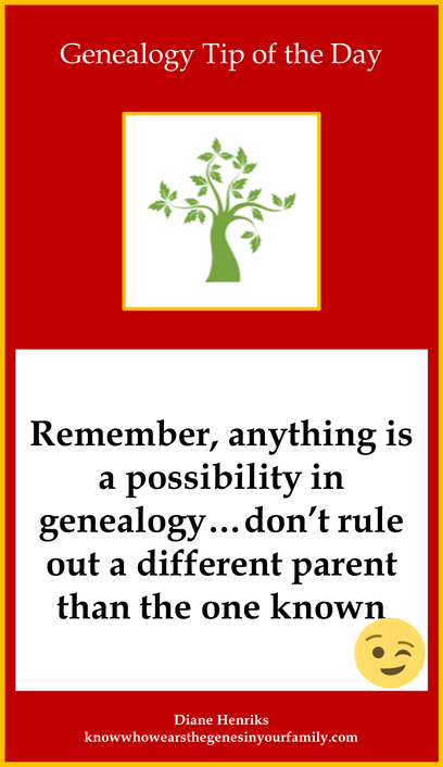 Genealogy Tip of the Day Anything Possible in Genealogy Different Parent