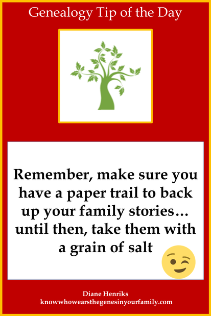 Genealogy Tip of the Day Paper Trail Back Up Family Stories