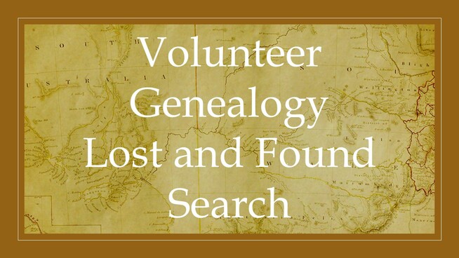Volunteer Genealogy Lost and Found Search