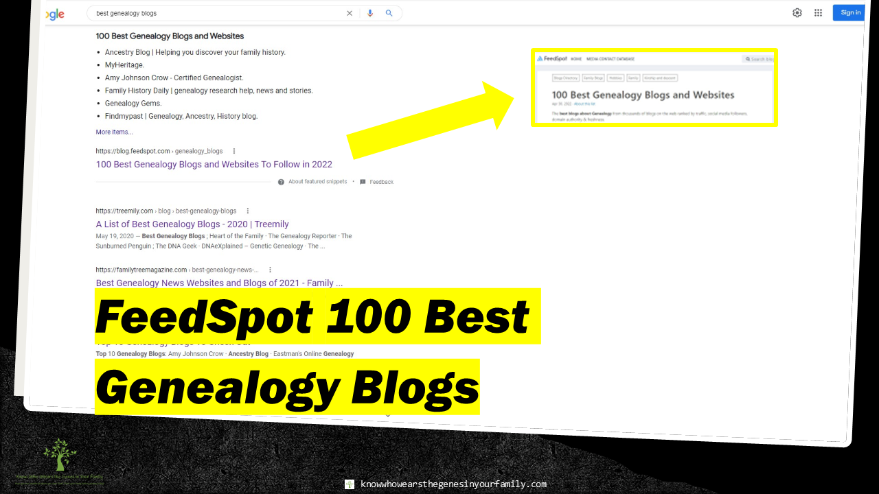 FeedSpot 100 Best Genealogy Blogs and Websites, Know Who Wears the Genes in Your Family Top 100 Genealogy Blogs and Websites