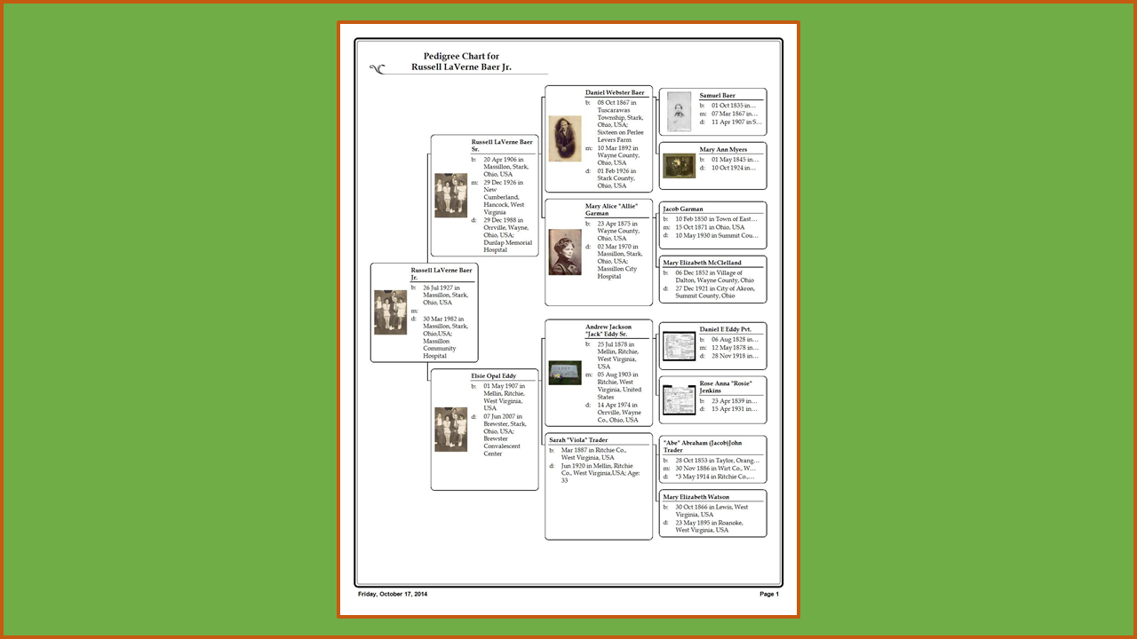 Family Tree Genealogy Pedigree Chart