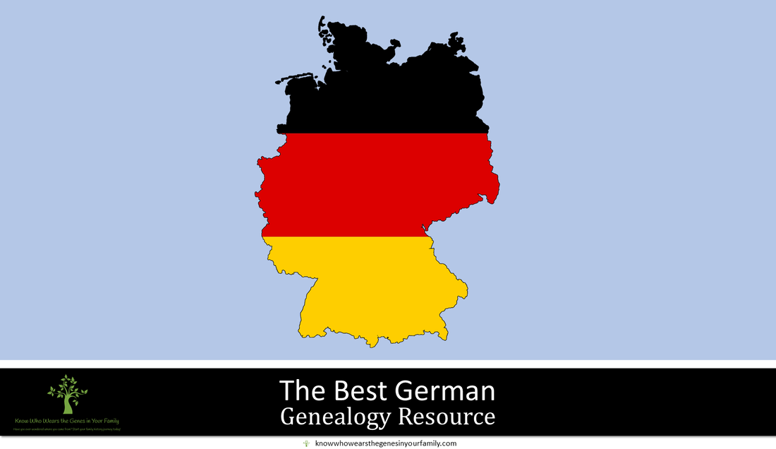 The Best All-in-One German Genealogy Research Resource, Flag Colored Germany with Text 