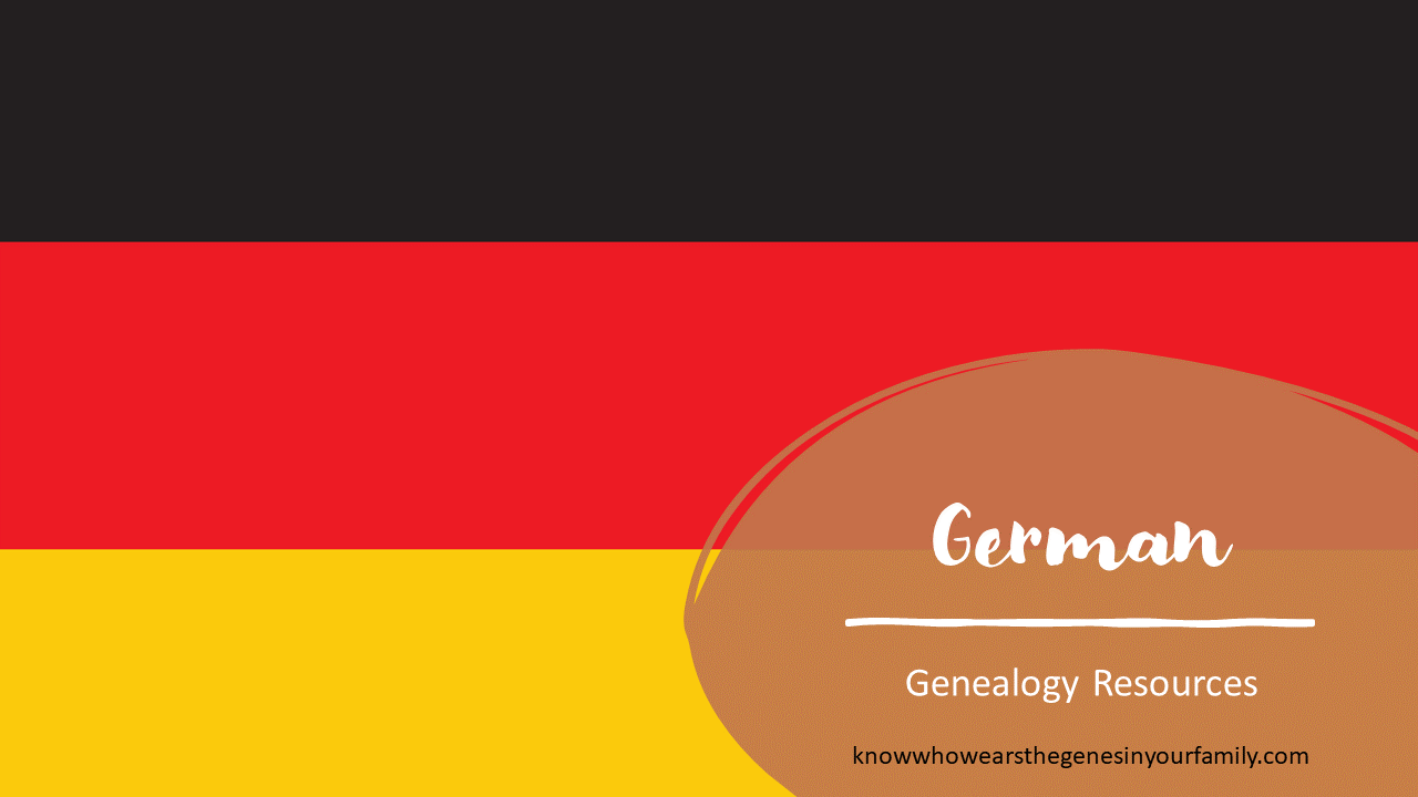 German Genealogy Resources, German Research, German Flag with Text