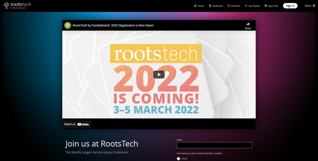 RootsTech 2022 Registration, RootsTech Connect 2022 Coming Soon Screenshot