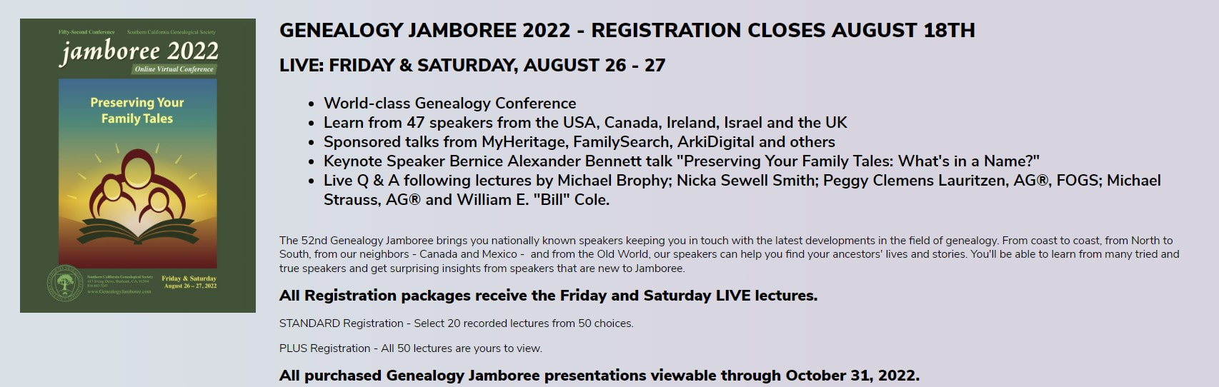 Genealogy Jamboree Conference