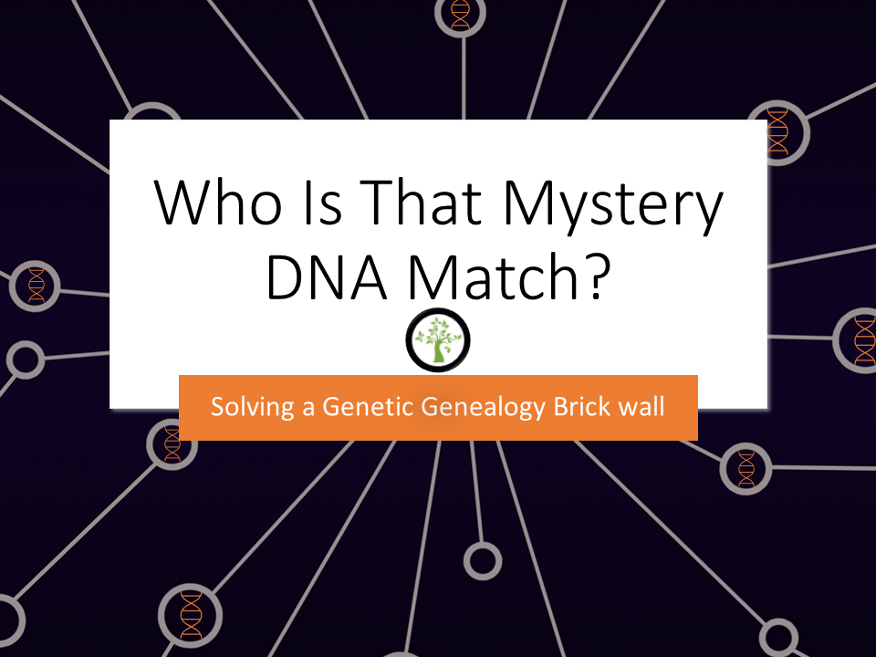 Genetic Genealogy Brick Wall, DNA Mystery Match, Genealogy Presentations